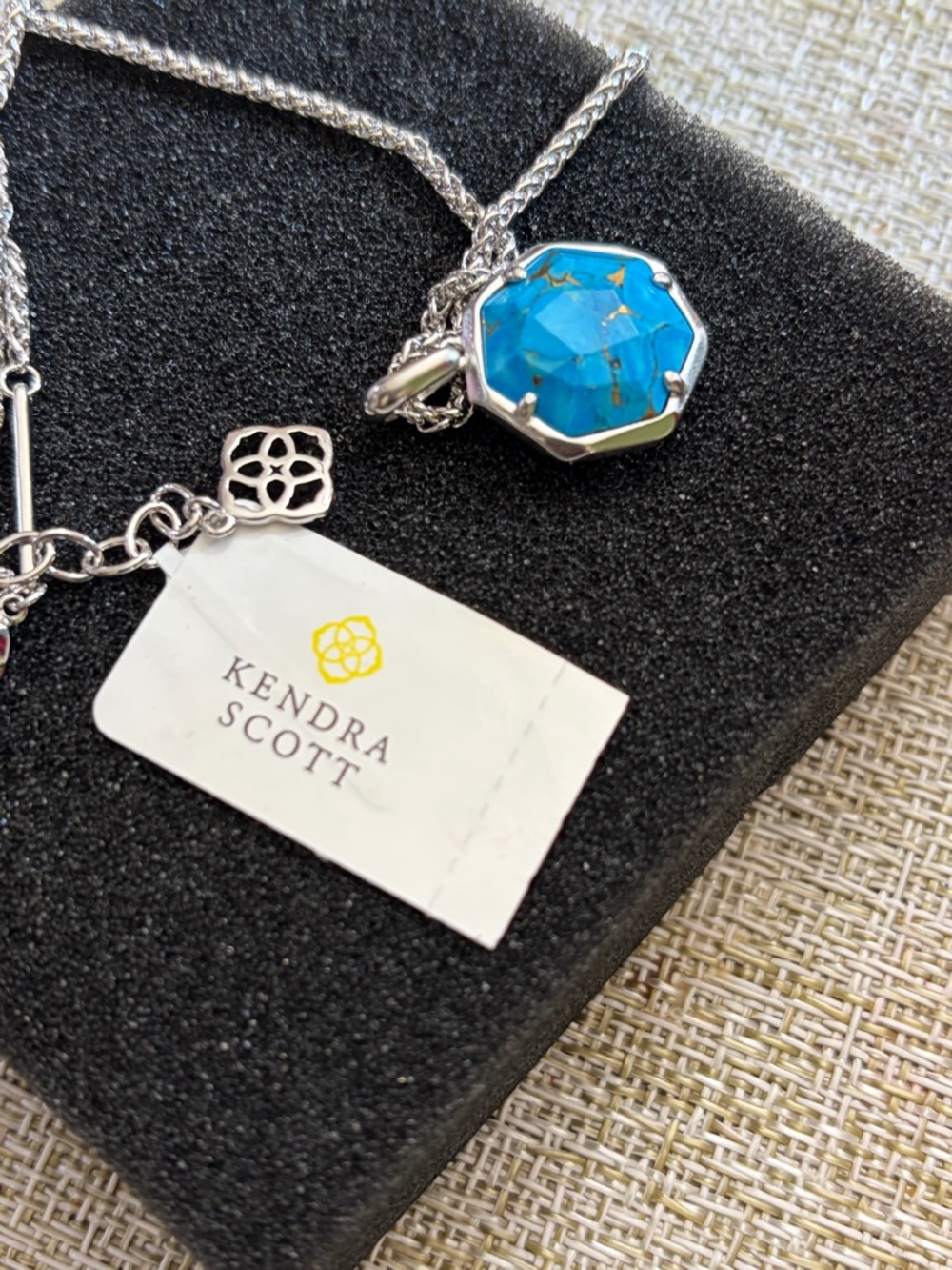 Kendra Scott Turquoise Faceted Pendant Necklace